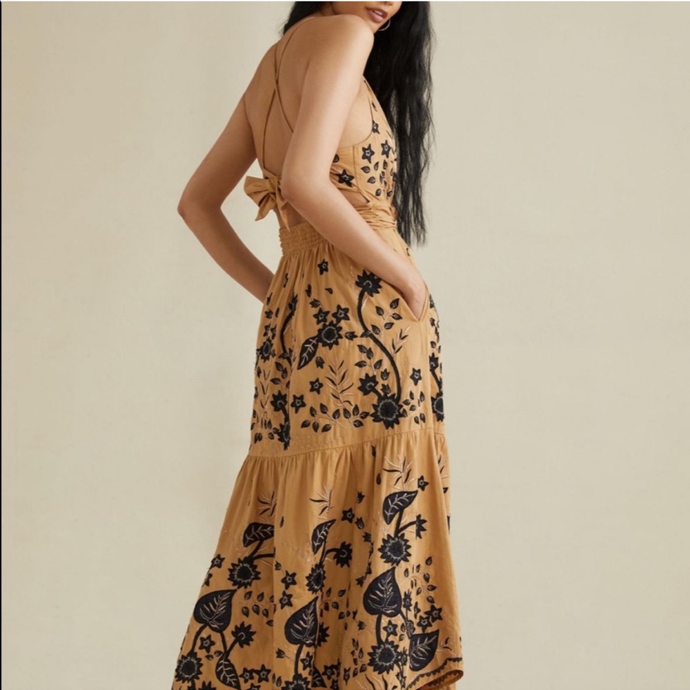 NWT Anthropologie Maeve Veruschka Embroidered Maxi